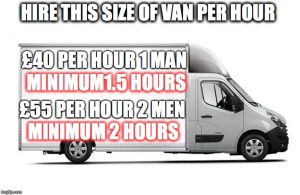 Hire Man Van Edinburgh Hourly rate costs 