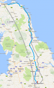 Edinburgh Nottingham relocation van removals map