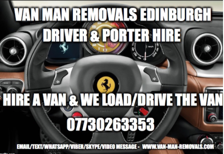 Van man removals Edinburgh driver porter hire 